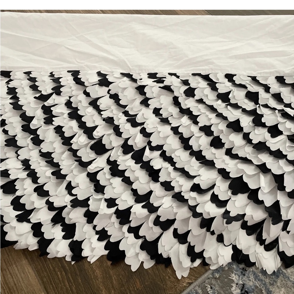 PBK black and white crib skirt